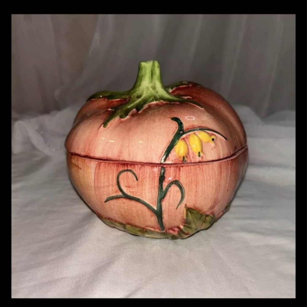 vintage Capodimonte Majolica raised pattern lidded porcelain soup tureen